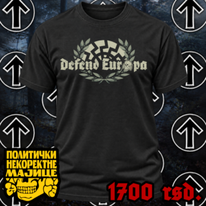 Defend Europa crno sunce, venac crna majica