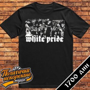 White pride crna majica